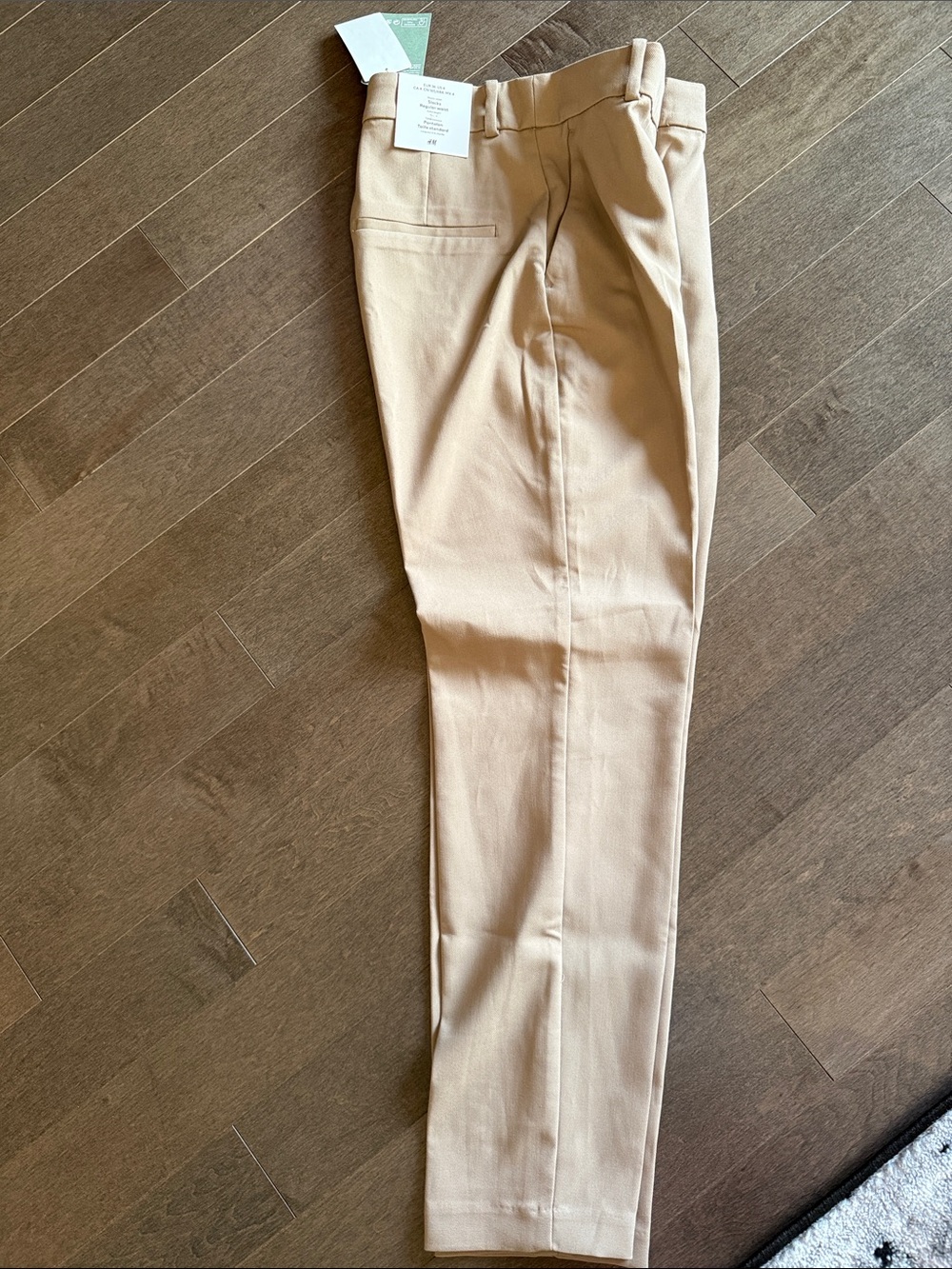 H&M Women's Beige Slim Tapered Trousers